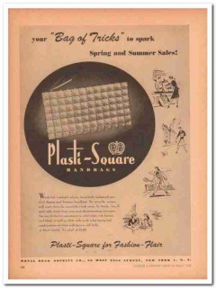 royal bead novelty company 1946 trick plasti-square handbag vintage ad