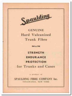 Spaulding Fibre Company 1946 Vintage Ad Luggage Hard Vulcanized Trunk