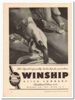 Winship Company 1946 Vintage Ad Luggage Utica Quality Leadership