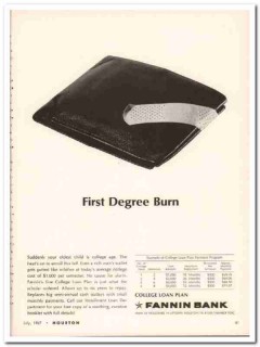 fannin bank 1967 first degree college loan plan financing vintage ad fannin bank 1967 first degree college loan plan financing vintage ad