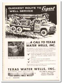texas water wells inc 1967 quick route expert gravel-wall vintage ad