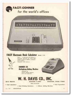 w h davis company 1967 facit 1121 nixie office calculator vintage ad