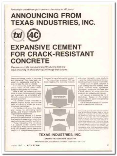 texas industries inc 1968 expansive cement concrete vintage ad