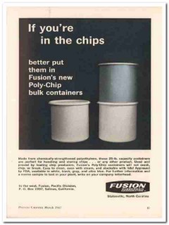 fusion rubbermaid corp 1967 new poly-chip bulk containers vintage ad fusion rubbermaid corp 1967 new poly-chip bulk containers vintage ad