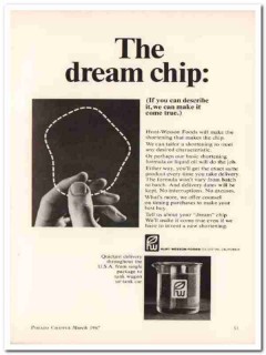hunt-wesson foods inc 1967 dream chip shortening snack food vintage ad