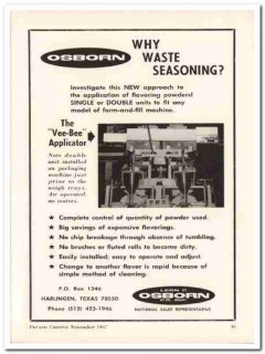 leon c osborn company 1967 vee-bee seasoning snack food vintage ad