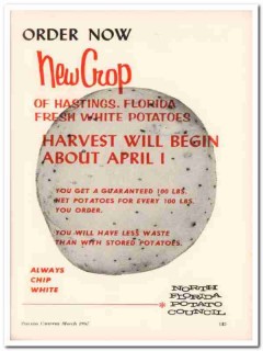north florida potato council 1967 new crop fresh white food vintage ad north florida potato council 1967 new crop fresh white food vintage ad