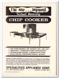 specialties appliance corp 1967 potato chip cooker food vintage ad