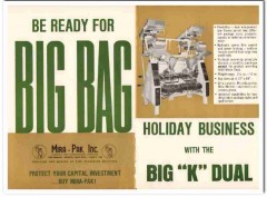 mira-pak inc 1968 bag k dual packaging machine snack food vintage ad