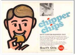 swift company 1968 chipper chips custom-blended oil food vintage ad