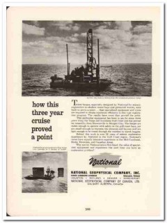 National Geophysical Company 1958 Vintage Ad Oil Seismic Cruise Proved National Geophysical Company 1958 Vintage Ad Oil Seismic Cruise Proved