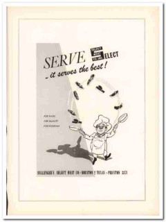 sullengers select meat company 1953 serve houston texas vintage ad