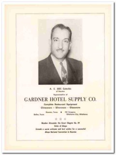 gardner hotel supply company 1953 bill catechis houston tx vintage ad