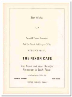 nixon cafe 1953 gavatos brothers corpus christi texas ahepa vintage ad nixon cafe 1953 gavatos brothers corpus christi texas ahepa vintage ad