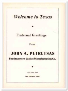 southwestern jacket mfg company 1953 john petrutsas ahepa vintage ad southwestern jacket mfg company 1953 john petrutsas ahepa vintage ad