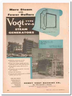 Henry Vogt Machine Company 1957 Vintage Ad Oil Steam Generators VV-S
