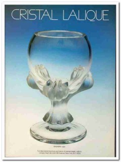 cristal lalique 1976 baghera vase crystal glass vintage ad