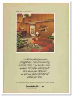 georgia-pacific corp 1977 design vii oak wall paneling vintage ad