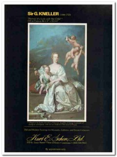 kurt e schon ltd 1977 sir g kneller portrait lady child art vintage ad