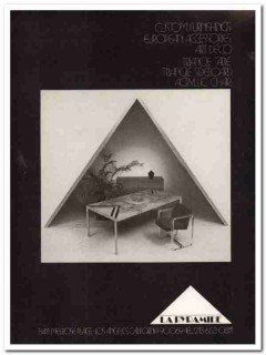 la pyramide 1977 triangle table sideboard chair furniture vintage ad
