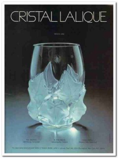 lalique 1977 hedera vase cristal crystal luxury glass vintage ad