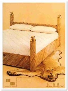 marcello mioni 1977 baldacchino reed brass four poster bed vintage ad