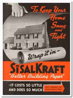 Sisalkraft Company 1940 Vintage Catalog Waterproof Home Building Paper