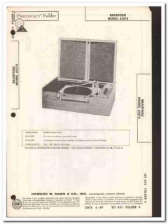 bradford model 61374 stereo phono record changer sams photofact manual