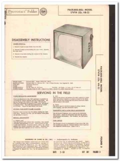 packard-bell model 17vt4 tv television receiver sams photofact manual