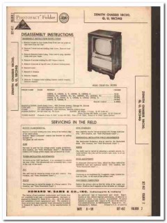 Zenith chassis 18c20q c20u c24q tv television sams photofact manual