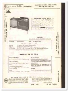 bradford models wgec-96735a 96743a tv television sams photofact manual