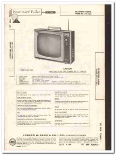 bradford models wgec-95174 95182 tv television sams photofact manual