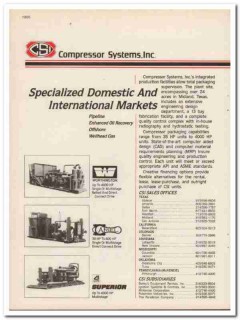 Compressor Systems Inc 1984 Vintage Catalog Pipeline Offshore Wellhead