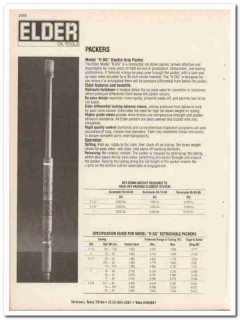 Elder Oil Tools Inc 1984 Vintage Catalog Packers Gas Lift Valves