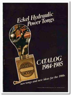 Eckel Mfg Company 1984 Vintage Catalog Oil Field Hydraulic Power Tongs