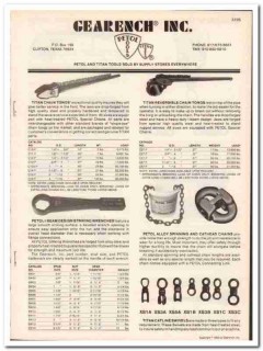 Gearench Inc 1984 Vintage Catalog Oil Petol Titan Tools Tongs Wrenches