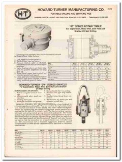 Howard-Turner Mfg Company 1984 Vintage Catalog Portable Drilling Rigs Howard-Turner Mfg Company 1984 Vintage Catalog Portable Drilling Rigs