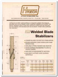 Hytech Stabilizers Inc 1984 Vintage Catalog Oil Blade Sleeve Reamer Hytech Stabilizers Inc 1984 Vintage Catalog Oil Blade Sleeve Reamer