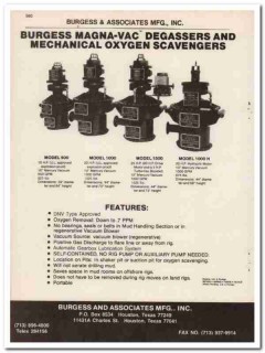Burgess Associates Mfg Inc 1994 Vintage Catalog Oil Degasser Scavenger