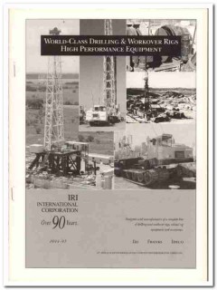 IRI International Corp 1994 Vintage Catalog Oil Drilling Workover Rigs