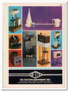 OFI Testing Equipment Company 1994 Vintage Catalog Core Cement Fluids