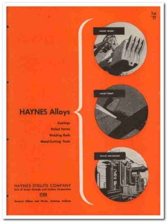 Haynes Stellite Company 1945 vintage metal catalog alloys Haynes Stellite Company 1945 vintage metal catalog alloys
