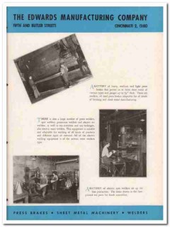 Edwards Mfg Company 1945 vintage metal catalog press brakes welders Edwards Mfg Company 1945 vintage metal catalog press brakes welders