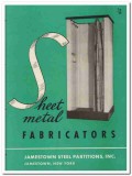 Jamestown Steel Partitions Inc 1945 vintage metal catalog fabricators