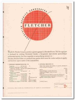 H E Fletcher Company 1945 vintage catalog granite aggregates