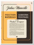 Johns-Manville 1945 vintage catalog asbestos textile friction material