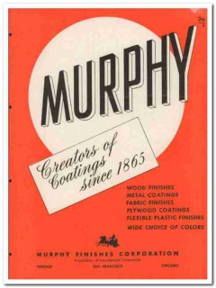 Murphy Finishes Corp 1945 vintage catalog coatings wood metal plastic Murphy Finishes Corp 1945 vintage catalog coatings wood metal plastic