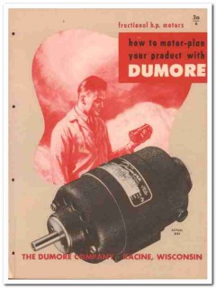 Dumore Company 1945 vintage electric catalog motors fractional hp