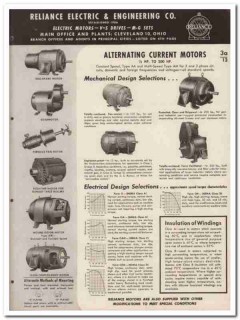 Reliance Electric Engineering Company 1945 vintage catalog motors
