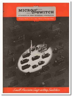 First Industrial Corp 1945 vintage electrical catalog Micro Switch